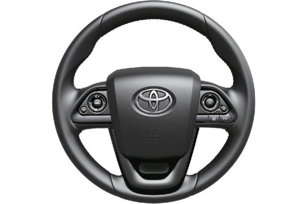①本革巻き3本スポークステアリングホイール