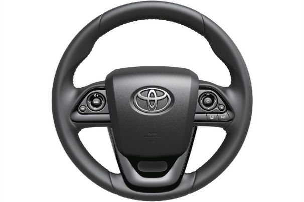 ①本革巻き3本スポークステアリングホイール