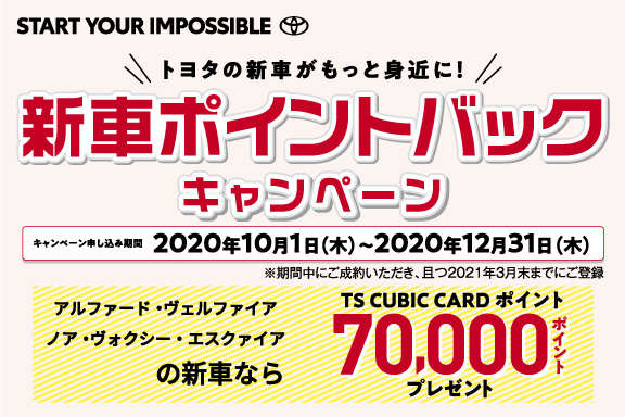 新車ポイントバックキャンペーン